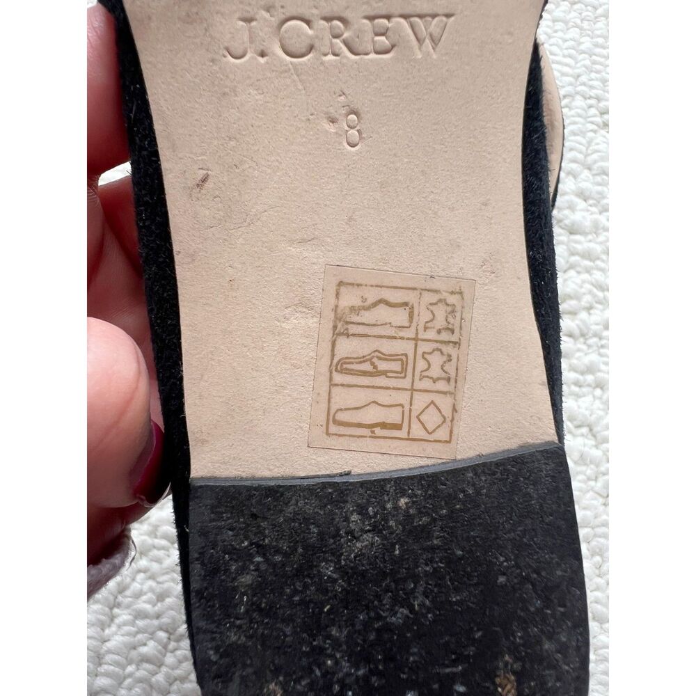 j. crew black leather flats pointed toe asymmetric cut size 8 - Picture 9 of 9